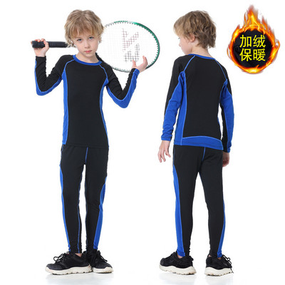 Παιδικά βελούδινα αθλητικά ρούχα Προπόνηση για αγόρια Γυμναστήριο Τζέρσεϊ Ποδόσφαιρο Μπάσκετ Σκι Snowboarding Καλσόν σετ δύο τεμαχίων Εσώρουχα