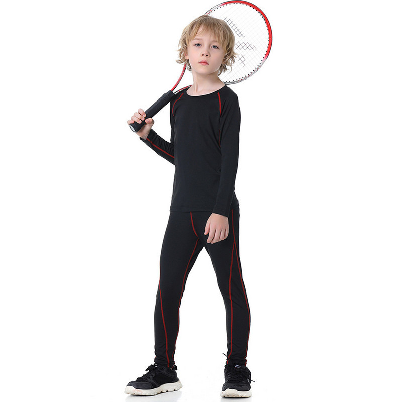 Παιδικά βελούδινα αθλητικά ρούχα Προπόνηση για αγόρια Γυμναστήριο Τζέρσεϊ Ποδόσφαιρο Μπάσκετ Σκι Snowboarding Καλσόν σετ δύο τεμαχίων Εσώρουχα