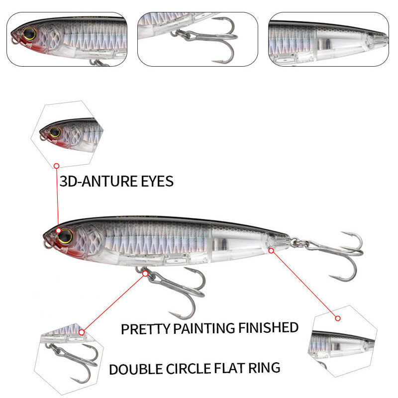 Floating Pencil Fishing Lure Topwater Jerkbait Saltwater 10cm 17,5g Artificial Hard Bait Japanese Walk The Dog Wobblers Swimbait