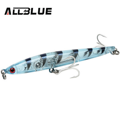 ALLBLUE SPEAR 90 püügilant 90mm/9g uppuv pliiats Longcast Shad 3D Eyes volfram tehissööt bass haugivarustus