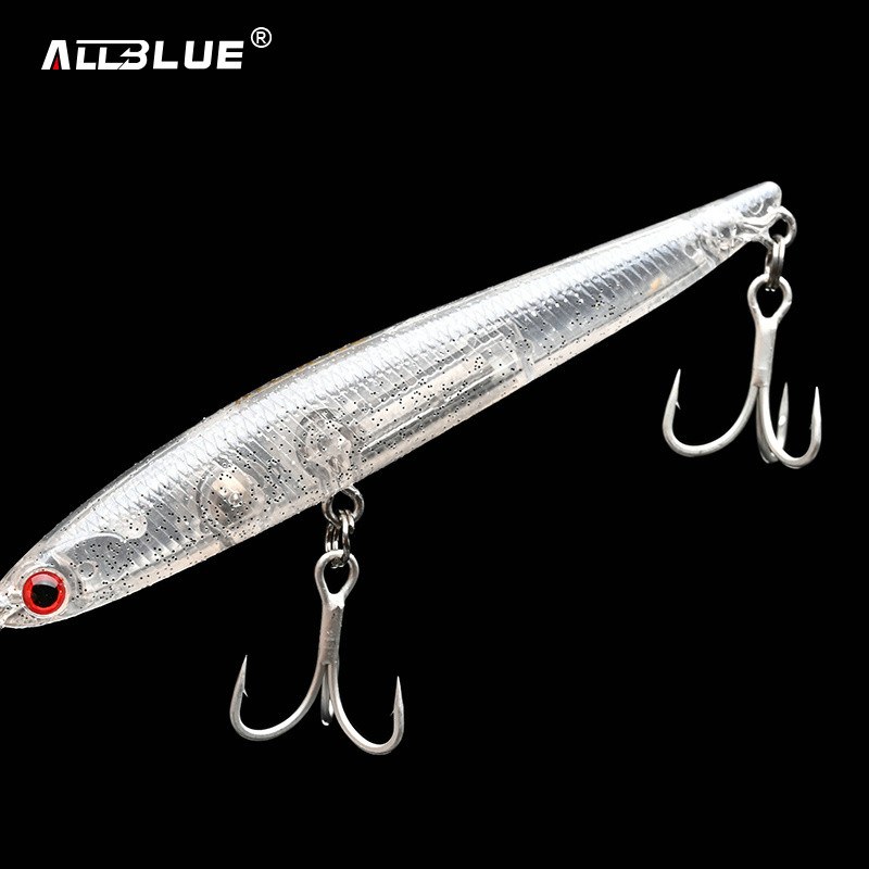 ALLBLUE SPEAR 90 püügilant 90mm/9g uppuv pliiats Longcast Shad 3D Eyes volfram tehissööt bass haugivarustus