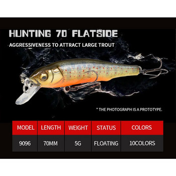 1τμχ 7cm 5g Minnow Wobbler Fishing Lure Jerkbait Bait Perch Pesca Mini Floating Wobblers Fishing Lures Σκληρό τεχνητό δόλωμα