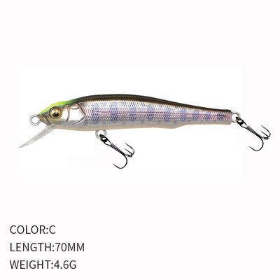 1τμχ 7cm 5g Minnow Wobbler Fishing Lure Jerkbait Bait Perch Pesca Mini Floating Wobblers Fishing Lures Σκληρό τεχνητό δόλωμα