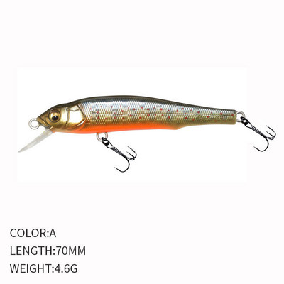 1τμχ 7cm 5g Minnow Wobbler Fishing Lure Jerkbait Bait Perch Pesca Mini Floating Wobblers Fishing Lures Σκληρό τεχνητό δόλωμα