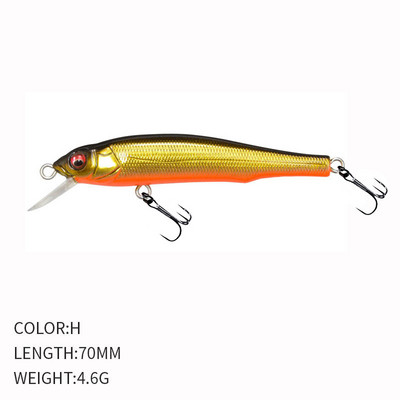 1τμχ 7cm 5g Minnow Wobbler Fishing Lure Jerkbait Bait Perch Pesca Mini Floating Wobblers Fishing Lures Σκληρό τεχνητό δόλωμα