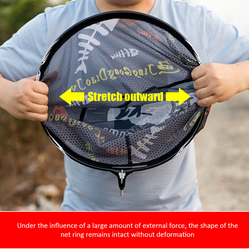 35cm 40cm 45cm süsiniku püügivõrk õues kokkupandav võrgusilma sügav maandumine sukelpea ümmargune püügikäsivõrgu mugavustööriist