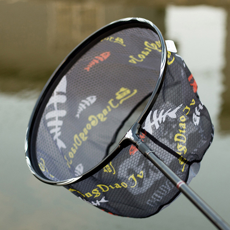 35cm 40cm 45cm süsiniku püügivõrk õues kokkupandav võrgusilma sügav maandumine sukelpea ümmargune püügikäsivõrgu mugavustööriist