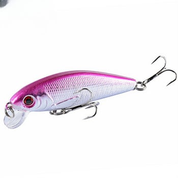 Примамка за риболовна примамка Minnow Laser Crankbait с високи куки Твърда изкуствена стръв 7,2 см 8,7 г 3d-очи щука плаващ воблер 1 БР.