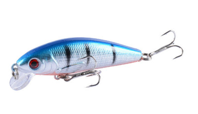 Minnow Laser Crankbait Fishing Lure Tackle with Treble Hooks Artificial Bait Hard 7,2cm 8,7g 3d-Eyes Pike Floating Wobbler 1PCS