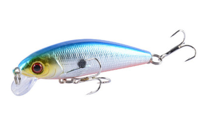 Minnow Laser Crankbait Fishing Lure Tackle with Treble Hooks Artificial Bait Hard 7,2cm 8,7g 3d-Eyes Pike Floating Wobbler 1PCS