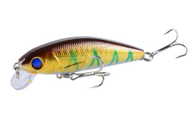 Minnow Laser Crankbait Fishing Lure Tackle with Treble Hooks Artificial Bait Hard 7,2cm 8,7g 3d-Eyes Pike Floating Wobbler 1PCS