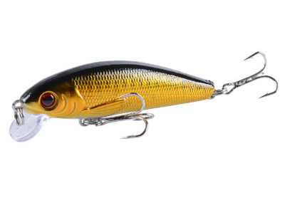 Minnow Laser Crankbait Fishing Lure Tackle with Treble Hooks Artificial Bait Hard 7,2cm 8,7g 3d-Eyes Pike Floating Wobbler 1PCS