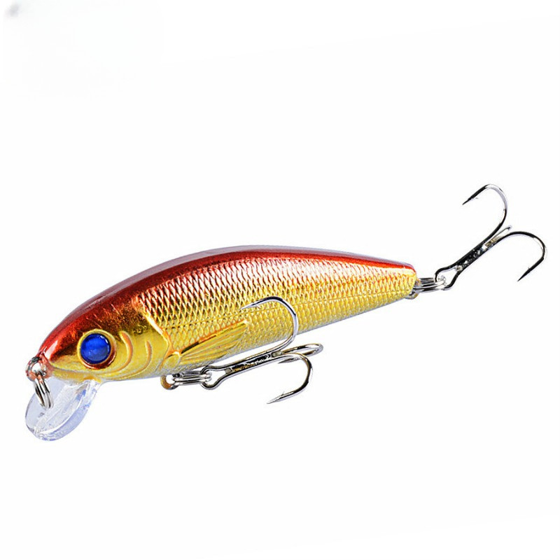 Minnow Laser Crankbait Fishing Lure Tackle with Treble Hooks Artificial Bait Hard 7,2cm 8,7g 3d-Eyes Pike Floating Wobbler 1PCS