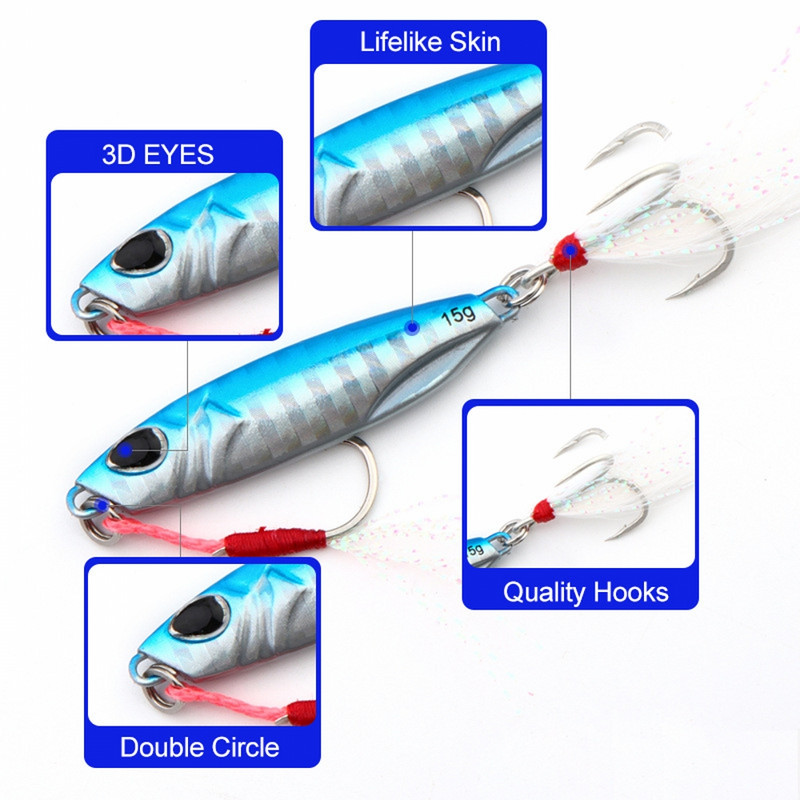 Jigid Merepüügi Metallist Jig-lusikas 10G 15G 20G 30G Kaldal Valamine Jigging Plii Kala Meriahvenpüük Micro Jig Aeglane Jigging