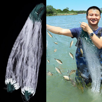 Висококачествена найлонова рибна мрежа Ръчно отлята монофилна риболовна мрежа Капан за плувка Единична мрежа Аксесоари за инструменти