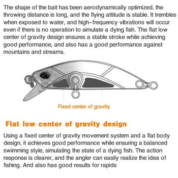 Мини потъваща примамка Minnow Jerkbait Риболовна примамка 5cm5g Изкуствена твърда примамка Воблери за щука пъстърва Пластмасови принадлежности за плуване Аксесоари