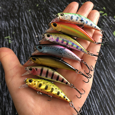 Mini skęstantys Minnow Jerkbait žvejybos masalas 5 cm5 g dirbtiniai kieto masalo vobleriai lydekiniams upėtakiams plastikiniai plaukimo reikmenys