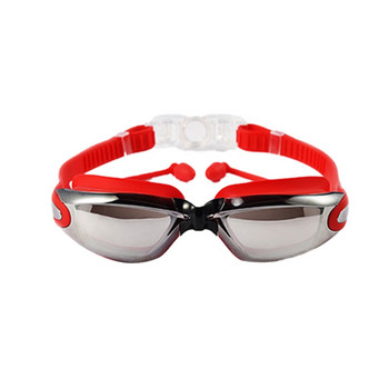 Професионални силиконови водоустойчиви очила за плуване против замъгляване UV очила за плуване с тапа за уши за мъже, жени, очила за водни спортове