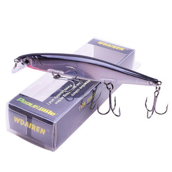 1PCS Риболовна примамка Minnow 11cm 13.5g Лазерен пластмасов потъващ воблер 3D очи Crankbait Изкуствени примамки за Щука Шаран Bass Tackle