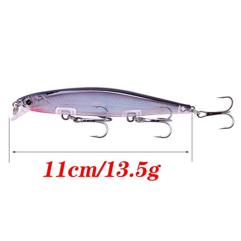 1 KOM Minnow mamac za ribolov 11 cm 13,5 g laserski plastični tonući vobler 3D oči Crankbait Umjetni mamci za pribor za štuku šaran bas