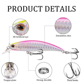 1 τμχ Sinking Minnow Fishing Lures Wobbler 8cm 9g Iscas Τεχνητό Πλαστικό Σκληρό Δόλωμα 3D Μάτια Στροφαλοφόρος Μπάσο Pesca Carp Tackle