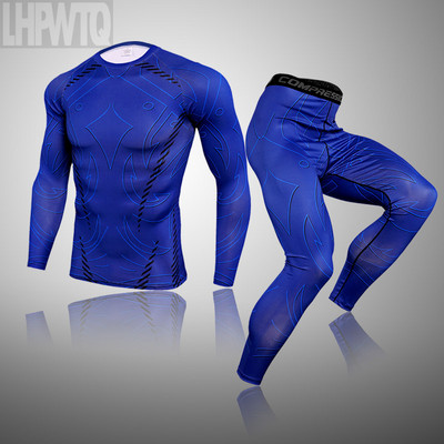 Úplne nová pánska termoprádla Ski Speed Dry Warm Underwear Compression Pančuchy Základná vrstva Flísové zimné spodné prádlo