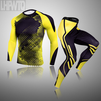 Úplne nová pánska termoprádla Ski Speed Dry Warm Underwear Compression Pančuchy Základná vrstva Flísové zimné spodné prádlo