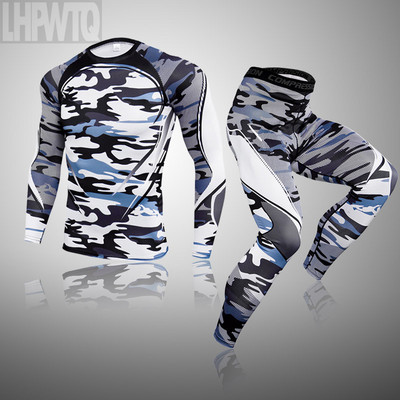 Úplne nová pánska termoprádla Ski Speed Dry Warm Underwear Compression Pančuchy Základná vrstva Flísové zimné spodné prádlo