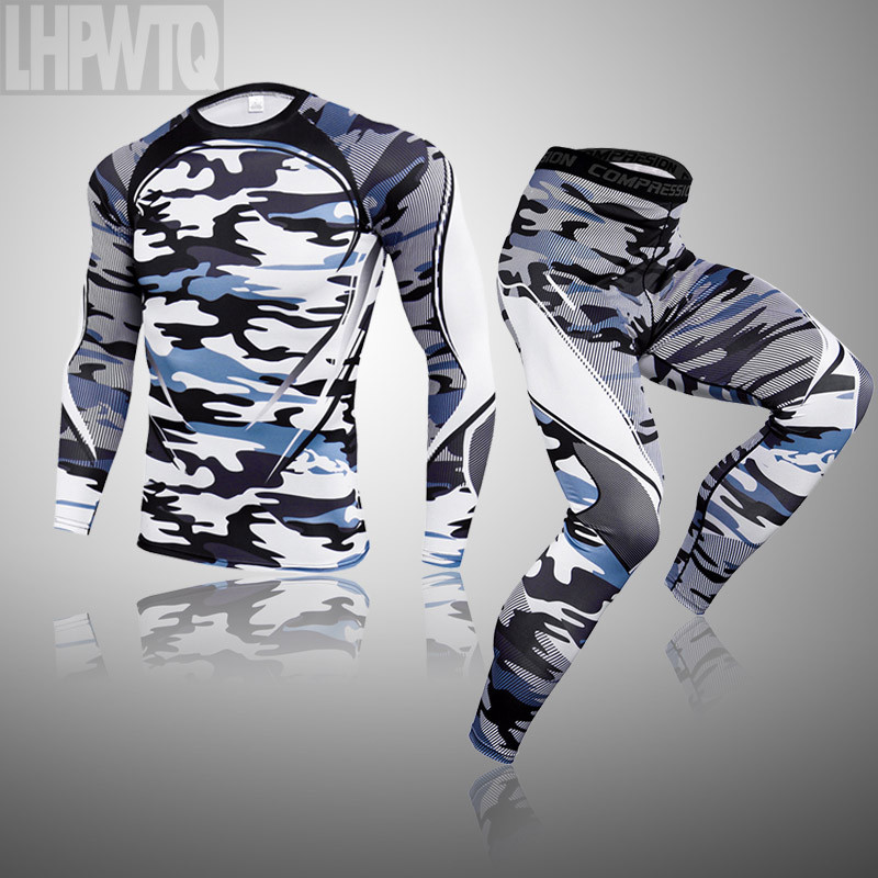 Úplne nová pánska termoprádla Ski Speed Dry Warm Underwear Compression Pančuchy Základná vrstva Flísové zimné spodné prádlo