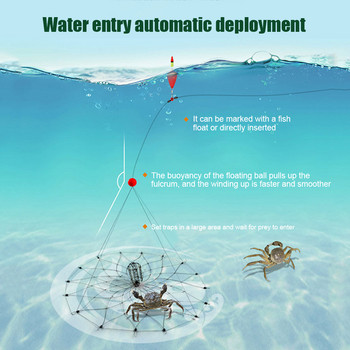 6/20 Риболовна мрежа за леене на тел Crayfish Catcher Crab Cage Мрежа от неръждаема стомана Сгъваеми автоматични риболовни мрежи за капан за раци