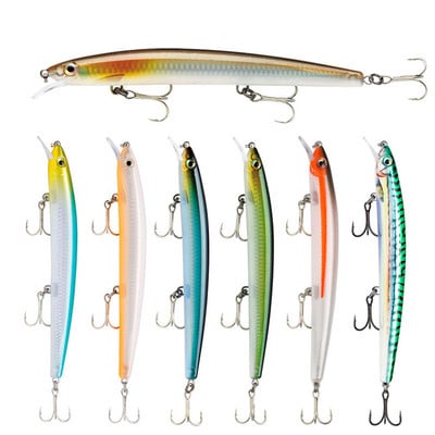 1Gb Populārs Minnow zvejas māneklis 13cm 15g peldošs cietais vobleris Crankbait 3D Eyes mākslīgā ēsma forele līdaku karpu makšķerēšana