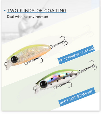 1 τμχ mini Minnow Fishing Lures Wobblers 3,5cm 2,7g slowly Sinking Trout Artificial Hard Bait Bass Crankbait Carp Είδη αλιείας
