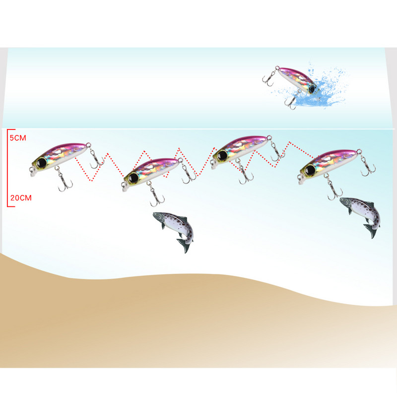 1vnt mini Minnow žvejybos masalai vobleriai 3,5 cm 2,7 g lėtai skęstantys upėtakiai dirbtinis kietas masalas ešerys Crankbait karpių žvejybos reikmenys