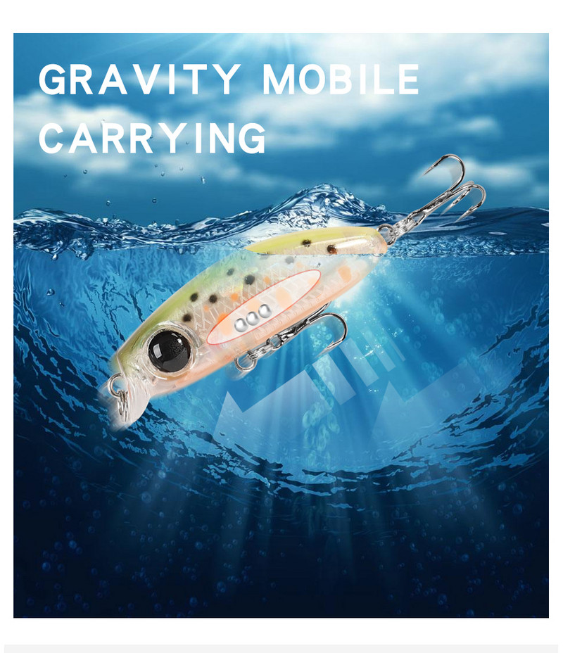 1vnt mini Minnow žvejybos masalai vobleriai 3,5 cm 2,7 g lėtai skęstantys upėtakiai dirbtinis kietas masalas ešerys Crankbait karpių žvejybos reikmenys