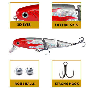 1 τεμ. Wobblers Πολλαπλών τμημάτων Fishing Lure Minnow 11,5cm 14,8g Isca Artificial Hard Bait Crankbait Trolling Bass Tackle Pike Perch