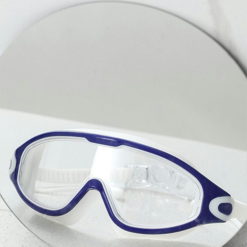 Täiskasvanute ujumisprillid suure raamiga sukeldumismask Pehmed kõrvatroppidega prillid Meestele Naistele Veespordi sukeldumise HD Uduvastased prillid