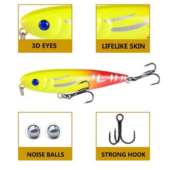 1 τεμ. Floating Pencil Bait 8cm/9g Jerkbait Artificial Plastic Hard Bait Crankbait Bass Fishing Wobblers Carp Fishing Tacking