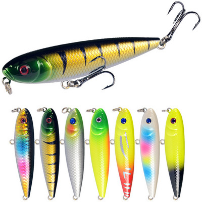 1gab peldošā zīmuļa ēsma 8cm/9g Jerkbait mākslīgā plastmasas cietā ēsma Crankbait Bass makšķerēšanas vobleri karpu makšķerēšanas piederumi