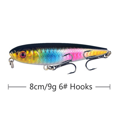 1tk ujuv pliiatssööt 8cm/9g Jerkbait kunstlik plastist kõva sööt Crankbait Bass voblerid karpkalapüügi tarbed