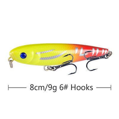 1tk ujuv pliiatssööt 8cm/9g Jerkbait kunstlik plastist kõva sööt Crankbait Bass voblerid karpkalapüügi tarbed