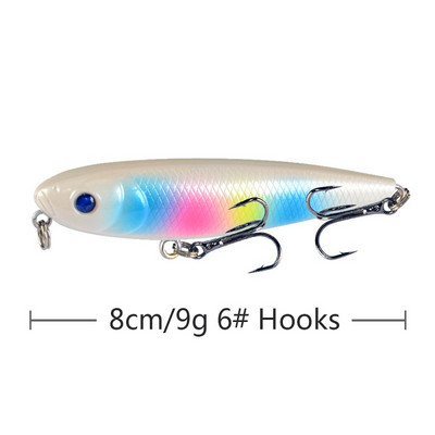 1tk ujuv pliiatssööt 8cm/9g Jerkbait kunstlik plastist kõva sööt Crankbait Bass voblerid karpkalapüügi tarbed