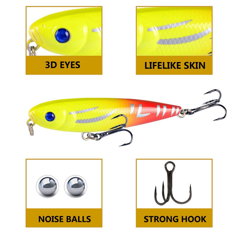 1tk ujuv pliiatssööt 8cm/9g Jerkbait kunstlik plastist kõva sööt Crankbait Bass voblerid karpkalapüügi tarbed