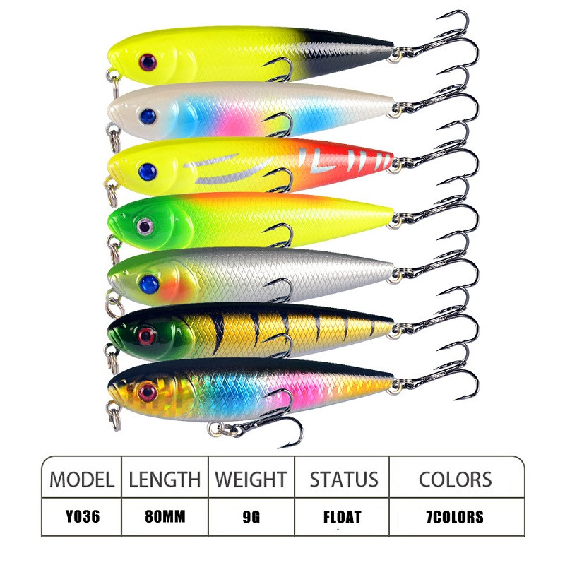 1tk ujuv pliiatssööt 8cm/9g Jerkbait kunstlik plastist kõva sööt Crankbait Bass voblerid karpkalapüügi tarbed