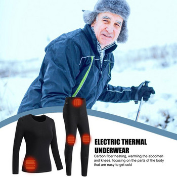 Χειμερινό θερμαινόμενο εσώρουχο Κοστούμι Έξυπνο 30-50℃ Θερμικό Μπουφάν Fleece Μοτοσικλέτας με Μπαταρία Ανδρικά Γυναικεία Εσώρουχα