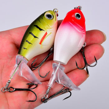 1 τεμ 11,5 g/ 16 g Topwater Popper Fishing Lure Whopper Plopper Plastic Hard Bait Swimbait with Rotating Soft Tail for Bass Pike