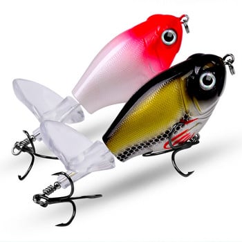 1 τεμ 11,5 g/ 16 g Topwater Popper Fishing Lure Whopper Plopper Plastic Hard Bait Swimbait with Rotating Soft Tail for Bass Pike