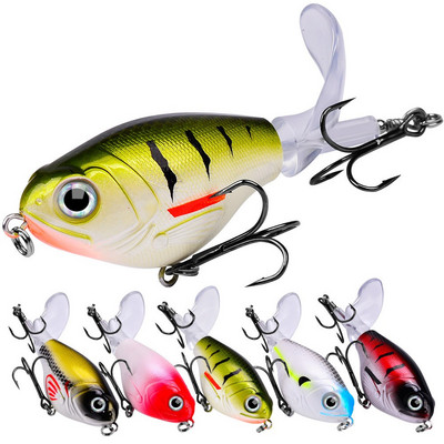 1 бр. 11,5 g/ 16 g Topwater Popper риболовна примамка Whopper Plopper пластмасова твърда стръв Swimbait с въртяща се мека опашка за бас щука