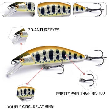 Мини потъващи риболовни примамки за миноу, 50 mm, 5 g Jerkbait Twitch Wobbler, изкуствени твърди примамки за пъстърва Peche Plastic Swimbait Tackle