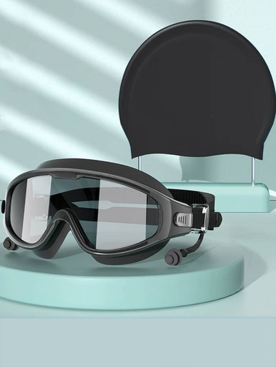 Professionaalsed ujumisprillid HD veekindlad uduvastased silikoonist ujumismütsid, veesõidukite spordivarustus meestele, naistele