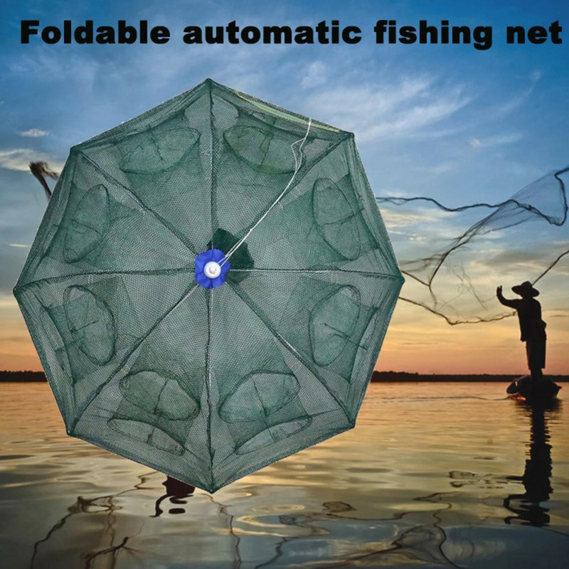 Sportski ribolov na otvorenom automatski sklopivi kavez za ribolov malih riba, najlonski kišobran za rakove, automatski štitnik za ribu